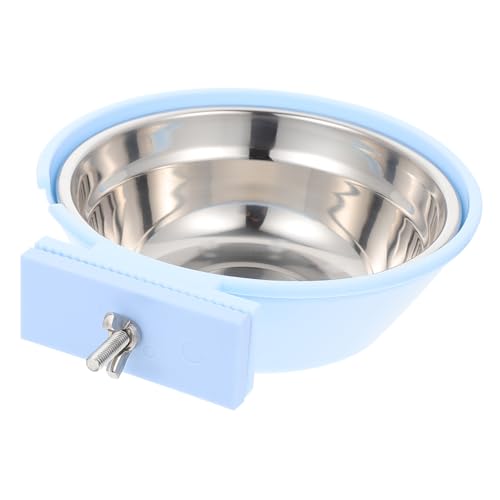 UKCOCO 1 Stück Haustiernapf Essen Fütterung Container klein Einzel pet Feeder tiernahrung katzenfutter hängende Haustierschüssel Schüsseln für Haustiere Hundenapf Rostfreier Stahl Blue von UKCOCO