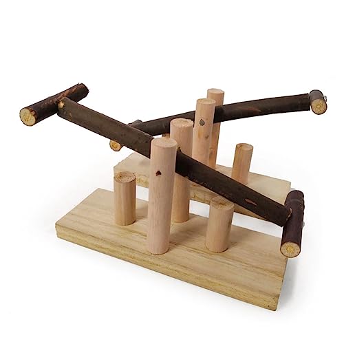UKCOCO Holz-kauspielzeug Für Vögel Papageien-wippe Lustige Schaukel Für Wellensittiche Und Cockatiels Langlebig Und Sicher Zum Spielen Und Nagen Einfache Reinigung Und Stabiler Stand von UKCOCO