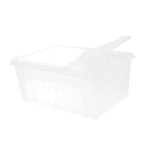 UKCOCO Reptilien Futterbox Kunststoff Transparente Zuchtbox für Spinnen Eidechsen und Kleinere Reptilien mit Stabilen Schnallen und Luftlöchern Einfach zu Reinigen und Langlebig von UKCOCO