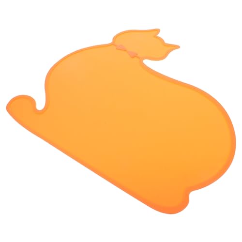 UKCOCO 1 Stück Tischset zum Füttern von Hunden nass Haustier -Fütterungsmatte Katze Wasser Matte für Hunde katzenfutter matten Wasserdicht Haustier -Trinkmatte Haustierfuttermatte Orange von UKCOCO