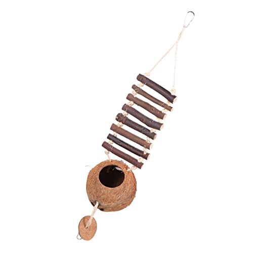 UKCOCO 1 Stück natürliches Brutnest Vogelhaus Papageienhütte DIY-Vogel Vogelnest aus Kokosnussschale Sitzstangen Hängende Vogelhaus Leiter für Vogel Haustiervögel nisten Hölzern Coffee UKCOCO 1 Stück natürliches Brutnest Vogelhaus Papageienhütte DIY-Vogel Vogelnest aus Kokosnussschale Sitzstangen Hängende Vogelhaus Leiter für Vogel Haustiervögel nisten Hölzern Coffee von UKCOCO
