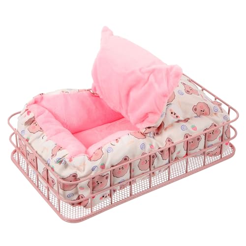 UKCOCO 1Satz Hamsterbett Teiliges Dekoratives Nest für Kleintiere Metall und Baumwollbett für Hamster Frettchen und Komfortabler Schlafplatz von UKCOCO