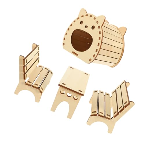 UKCOCO Hamsterhaus Aus Holz Zum Selbstaufbau Hamsterverstecknest Für Haustiere Holzhaus Für Kleintiere Trainingspielzeug Für Hamster Unfinished Hamster Hütte Mit Leiter von UKCOCO