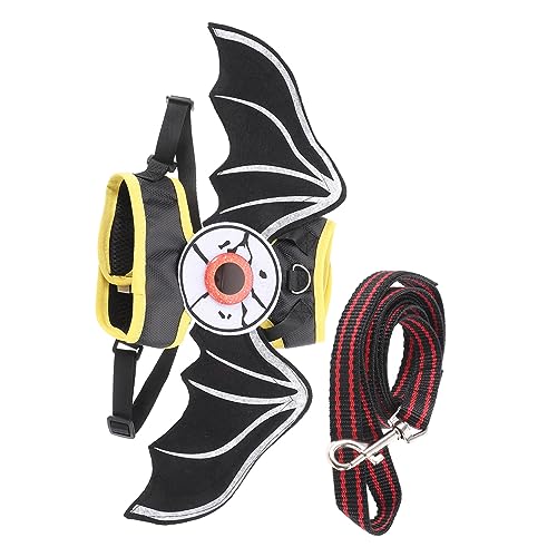 UKCOCO 1Satz Katzenkostüm für Halloween Verstellbares Katzengeschirr mit Leine im Fledermausdesign für Outdoor Aktivitäten und Stilvolle Auftritte mit Ihrem Haustier von UKCOCO