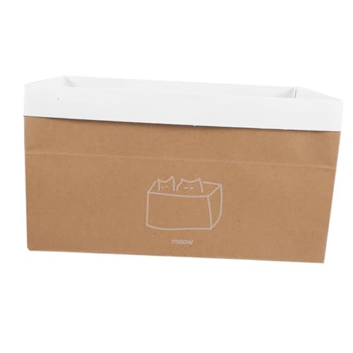 UKCOCO Katzenhaus Mit Kratzbrett Aus Wellpappe Und Kraftpapier Für Indoor Und Outdoor Nutzung Abnehmbares Design Zum Einfachen Verstauen Verschleißfestes Katzennest Für Schlaf Und von UKCOCO