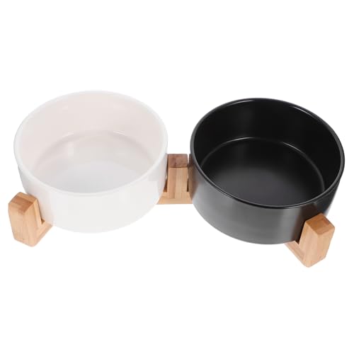 UKCOCO 1Satz Keramik Hundenapf mit Holzständer rutschfeste Futter und Wasserschüsseln für Katzen und Design Mittleres Volumen Stabiler Halter für Komfortables UKCOCO 1Satz Keramik Hundenapf mit Holzständer rutschfeste Futter und Wasserschüsseln für Katzen und Design Mittleres Volumen Stabiler Halter für Komfortables von UKCOCO