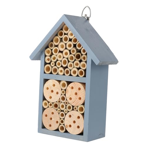 UKCOCO 1Stück Holz Insektenhaus für Bienen Dekoratives Insektenhotel mit Schmiedeeisenhaken für Wildbienen und Schmetterlinge im Farbenfrohes Design Robust UKCOCO 1Stück Holz Insektenhaus für Bienen Dekoratives Insektenhotel mit Schmiedeeisenhaken für Wildbienen und Schmetterlinge im Farbenfrohes Design Robust von UKCOCO