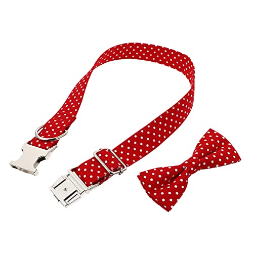 UKCOCO 1Stück Hundehalsband Mit Abnehmbarem Bandana Verstellbarer Haustierkragen Mit Punktmuster Für Tägliche von UKCOCO