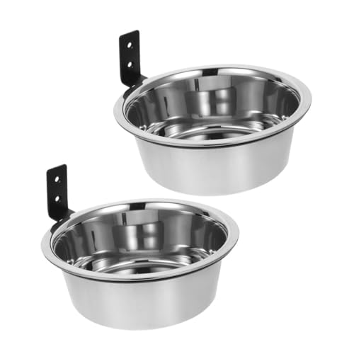 UKCOCO 2 Sätze Wandmontierter Hundenapf Erhöhter Futterautomat Für Hunde Hundenapf Erhöht Erhöhte Hundefutter Und Wasserschalen Wassernapf Zur Wandmontage Silver Rostfreier Stahl von UKCOCO