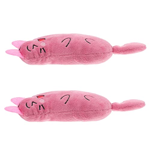 UKCOCO 2 Stück Catnip Interactive Toy bite Kitten cat Toy Kauspielzeug für Katzen Katzenminzespielzeug Sisal Zahnen Zähneknirschendes Plüsch-Backenzahn- Rosa von UKCOCO