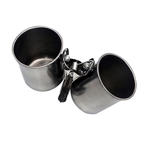 UKCOCO 2stücke Edelstahl-vogelnäpfe Futter Wasserschalen Für Papageien Und Kleine Vögel Einfache Handhabung Hygienisch Und Robust Attraktives Clip-Design Für Käfige von UKCOCO