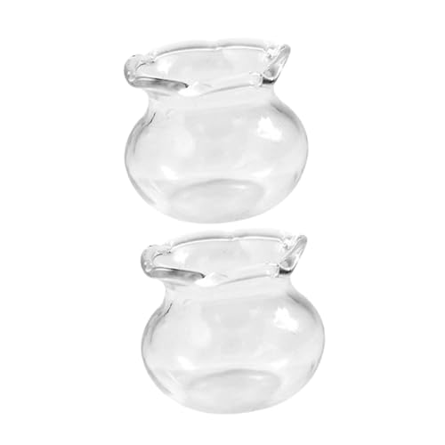 UKCOCO 2 Stück Fischglas Klein Miniatur-Aquarium Szenenzubehör Mini Fischglas Mini-fischschalen Kleines Mini-Aquarium Miniatur Fischglas Mini-spielzeugaquarium Fischglas-Aquarium von UKCOCO