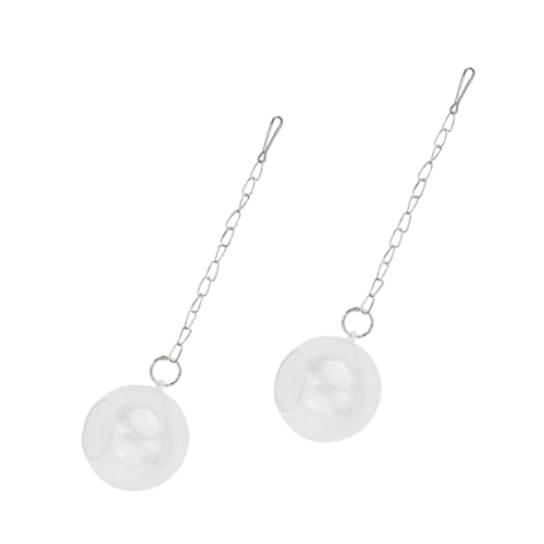 UKCOCO 2 Stück Fütterungsball Planet Vogelspielzeug Käfige Katzenfutter Hühnerfutter Ratte vogelkäfig Birdcage Bird cage Hamster Vogelzubehör Vogelhäuschen Acryl Weiß von UKCOCO