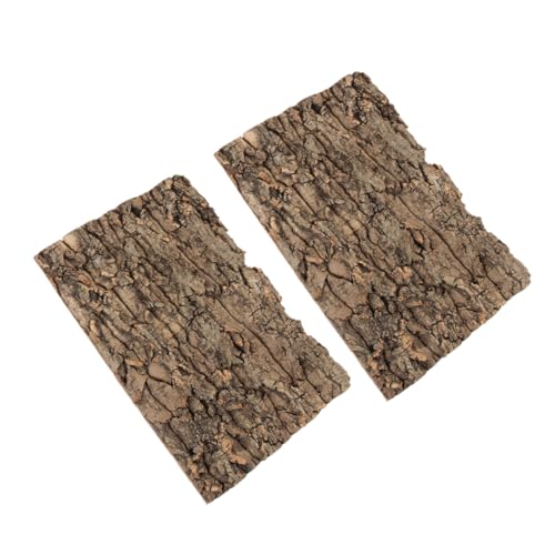UKCOCO 2 Stück Fütterungsbox Zubehör Für Aquarien Für Reptilienbecken Zubehör Für Terrarien Hintergrund Für Reptilienkäfig Aquarium Bellt Light Brown Rinde von UKCOCO