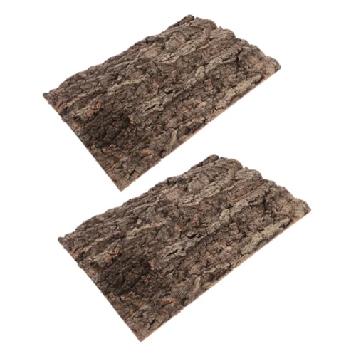 UKCOCO 2 Stück Grüne Wand Reptilienhabitat Substrat Rindensubstrat Einstreu Eidechsentank Hintergrund Einsiedlerkrebs Terrarium Bartagamen Terrarium Hintergrund Holz Kaffee von UKCOCO