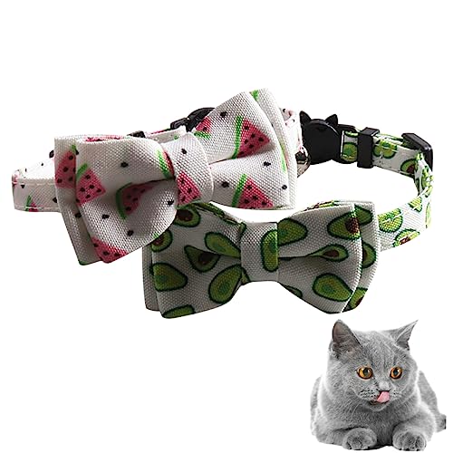 UKCOCO 2 Stück Halsband Für Haustier Hundehalsbänder Für Welpen Halsband Für Katze Stichworte Süßes Etikett Glocke Binden Katze Fliege Bogen Kragen Haustier-Blumen-Halskette von UKCOCO
