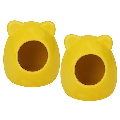 UKCOCO 2 Stück Hamster Cooles Nest Chinchilla meerschweinchen Bett Hamsterspielzeug Hamster Mehrkammerversteck drinnen groß haustierbett pet Bed petbett Haustiernest Hamster-Keramik-Nest von UKCOCO