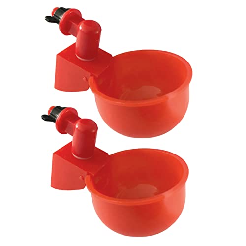 UKCOCO 2 Stück Hühnertrinker Coop Vogelwasserfuttermittel Für Käfig Automatisches Huhn Wachtel Bewässerungssystem Hund Wasserflasche Automatische Geflügeltränke Wasserzufuhr Rot Plastik von UKCOCO