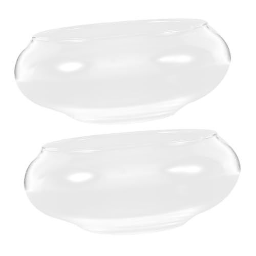 UKCOCO 2 Stück Hydrokultur Blumentopf Aus Glas Blumenvase Glasterrarium Für Sukkulenten Sukkulenten Blumentopf Rund Sukkulenten Terrarium Desktop Terrarium Hydrokultur Fischglas von UKCOCO