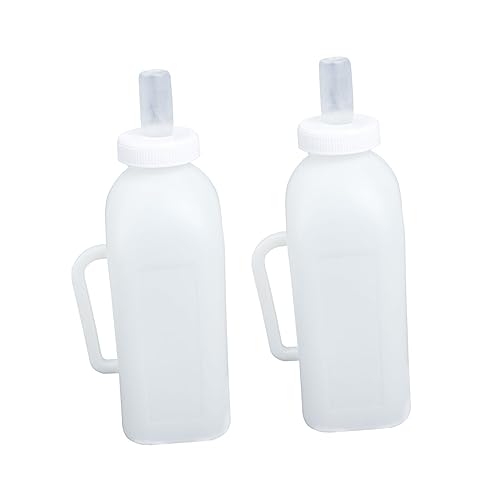 UKCOCO 2 Stück Kälberfütterung Milchflasche Pflege Kätzchenflaschen zum Stillen Kalb kälberflasche Milchzubehör milchkännchen Stillflasche für Haustiere Futterautomat für Geflügel Plastik von UKCOCO