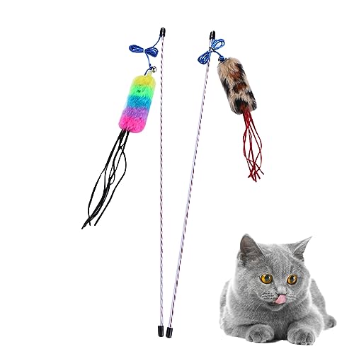 UKCOCO 2stücke Interaktive Katzenangel Spielzeug Bunte Plüsch Katzen Teaser Für Und Gesunde Katzen Zufällige Farben Und UKCOCO 2stücke Interaktive Katzenangel Spielzeug Bunte Plüsch Katzen Teaser Für Und Gesunde Katzen Zufällige Farben Und von UKCOCO