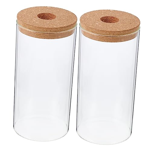 UKCOCO 2 Stück Öko-Flasche aus Glas Sukkulenten Terrarium DIY-Mikrolandschaftsflasche Terrarienglas mit Deckel Tisch-Pflanzgefäß aus Glas Micro-Landschafts-DIY-Flasche Transparent von UKCOCO