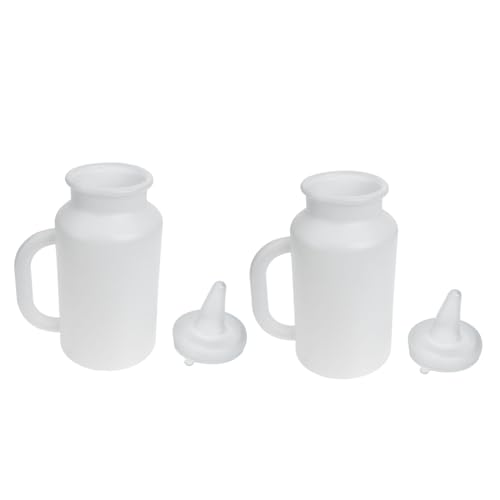 UKCOCO 2 Stück Silikonbabyflaschen Hasen Flasche pet Flaschen Welpenflasche pet Supplies Haustier quantitativ Kalb Futterautomat für Geflügel tragbare Kälbermilchflasche Kieselgel Weiß von UKCOCO