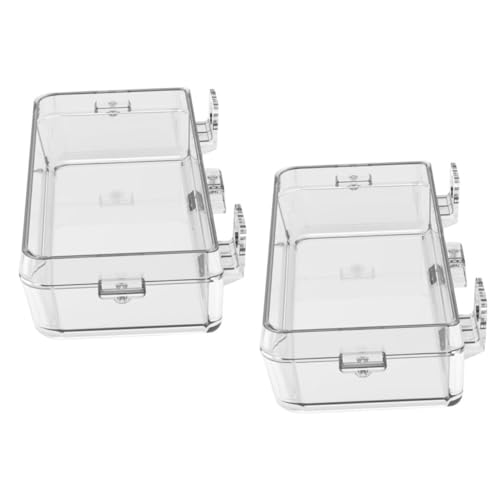 UKCOCO 2 Stück Zubringer Turtle Feeder Gecko Essen klein Wasserspender für Reptilien Reptilienpanzerzubehör Reptilienfutter Futternapf für Reptilien ABS-Material Transparent UKCOCO 2 Stück Zubringer Turtle Feeder Gecko Essen klein Wasserspender für Reptilien Reptilienpanzerzubehör Reptilienfutter Futternapf für Reptilien ABS-Material Transparent von UKCOCO