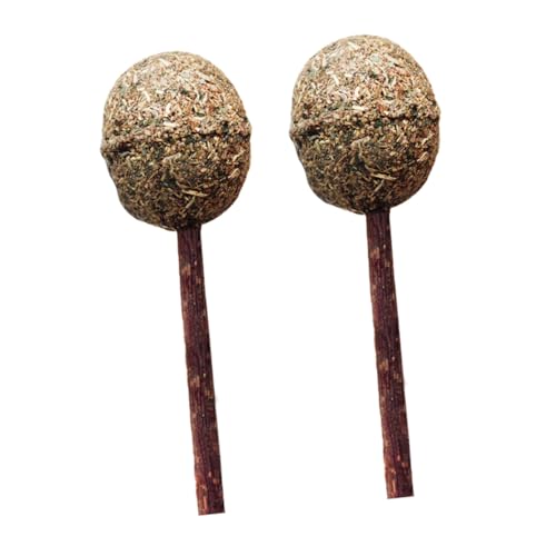 UKCOCO 2 Stücke Katzenspielzeug Katzenminze Lutscher Katzenlutscher katzenpflege Katzen Pflege katzenminze für Katzen Katzenkauen Catnip Lollipop Katzenminze-Ball Hölzern Brown von UKCOCO