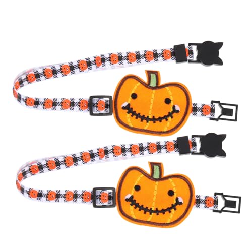 UKCOCO 2Stücke Halloween Kürbiskragen für Verstellbares Komfortables Halsband mit Glocken für Stilvolle Haustierdekoration Partys und Fotoshootings von UKCOCO