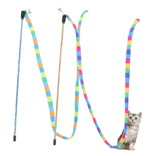 UKCOCO 2Stücke Interaktives Katzenspielzeug Bunter Mit Katzenschnur Interessantes Katzenangeln Für Spaß Für Indoor Katzen Zufällige UKCOCO 2Stücke Interaktives Katzenspielzeug Bunter Mit Katzenschnur Interessantes Katzenangeln Für Spaß Für Indoor Katzen Zufällige von UKCOCO