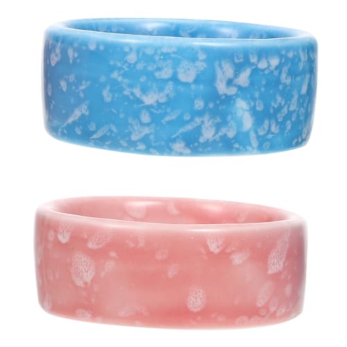 UKCOCO 2Stücke Keramischer Futterspender Für Kleintiere Kleiner Futternapf Und Wassernapf Für Hamster Meerschweinchen Und Andere Kleine Haustiere Design Langlebig von UKCOCO