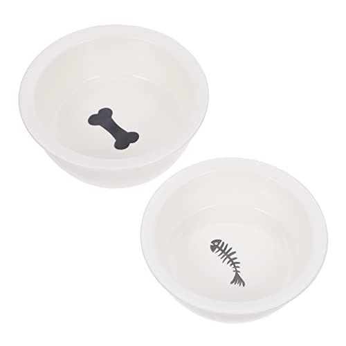UKCOCO 2Stücke Kreative Keramik Futterschalen für Katzen und Kleine Dekorative Haustier Näpfe mit Einzigartigem Design Futter und Wasser Knochen UKCOCO 2Stücke Kreative Keramik Futterschalen für Katzen und Kleine Dekorative Haustier Näpfe mit Einzigartigem Design Futter und Wasser Knochen von UKCOCO