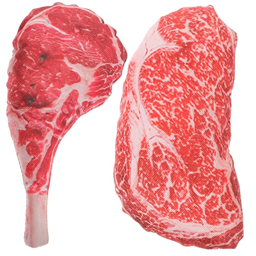 UKCOCO 2Stücke Künstliche Rindfleisch Steak Quietschendes Kauspielzeug für Interaktives Haustierbedarf Stressabbau Farbige Simulation UKCOCO 2Stücke Künstliche Rindfleisch Steak Quietschendes Kauspielzeug für Interaktives Haustierbedarf Stressabbau Farbige Simulation von UKCOCO