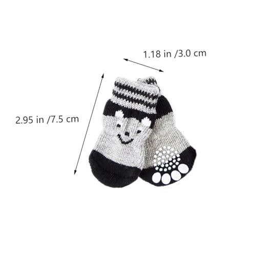 UKCOCO 3 Paare Rutsch Hundesocken aus Baumwolle Warme Pfotenschutz Socken für Kleine Hunde und Welpen rutschfeste Indoor Hundeschuhe mit Weichem Bequemem Material Schwarz von UKCOCO