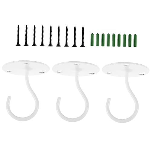 UKCOCO 3stücke Wandmontage Haken Für Blumenampeln -Haken Für Pflanzen Vogelhäuser Laternen Und Dekorationen Für Balkon Und Garage Weiße Farbe von UKCOCO
