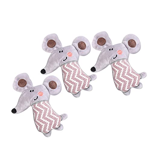 UKCOCO 3 Stück Katze Plüschmaus drinnen Spaß sensorisch interaktives wohnzimmerdeko katzenspielzeuge katzenminze katzenzubehör Toy Set Plüsch Grey von UKCOCO