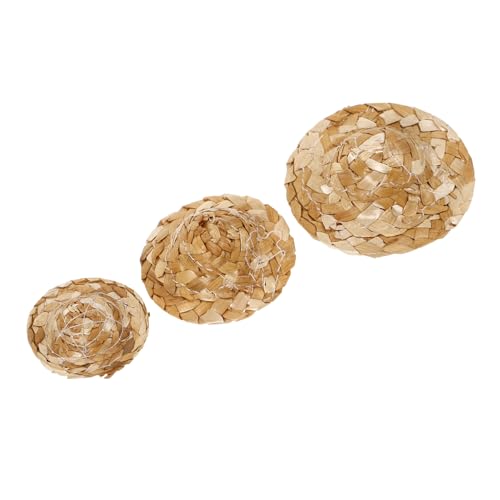UKCOCO 3 Stück Minihut für Papagei Papageienversorgung Hut für kleine Sittiche Miniaturhut für Vogel Kauhutspielzeug für Papageien papagei Kopfschmuck Bambus weben Golden UKCOCO 3 Stück Minihut für Papagei Papageienversorgung Hut für kleine Sittiche Miniaturhut für Vogel Kauhutspielzeug für Papageien papagei Kopfschmuck Bambus weben Golden von UKCOCO
