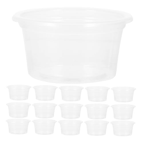 UKCOCO 30 Stück Futter- und Wasserbox für Reptilien Reptilienzubehör Gecko Water Bowl Reptilienbecher Zubehör für Geckos mit Haube Gecko-Becher Abs Transparent von UKCOCO