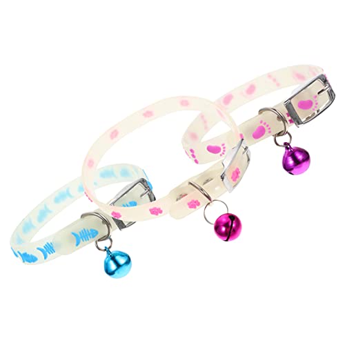 UKCOCO 3Stücke Teiliges Fluoreszierendes Hundehalsband Leuchtende Diebstahl für Nacht Outdoor Hautfreundlich Atmungsaktiv für Katzen von UKCOCO
