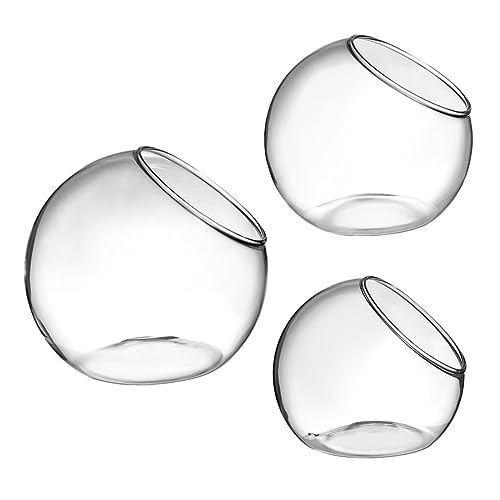 UKCOCO 3Stücke Teiliges Glasterrarium für Sukkulenten und Luftpflanzen Dekorative Glasflasche für DIY Mikrolandschaften Transparentes Pflanzengefäß für Stilvolle von UKCOCO