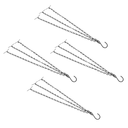 UKCOCO 4 Stück Hängende Ketten für Blumentöpfe Teiliges Set Stabilem Eisen mit Haken für Blumenampeln Vogelhäuschen und Pflanzen Aufhängen und Dekorative Gestaltung von UKCOCO