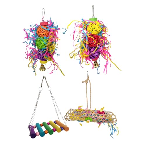 UKCOCO 4stücke Teiliges Rattan- Spielzeugset Für Papageien Kreatives Hängespielzeug Mit Schaukelfunktion Für Kleine Vögel Wie Sittiche Und Wellensittiche UKCOCO 4stücke Teiliges Rattan- Spielzeugset Für Papageien Kreatives Hängespielzeug Mit Schaukelfunktion Für Kleine Vögel Wie Sittiche Und Wellensittiche von UKCOCO