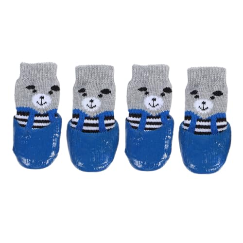 UKCOCO 4 Stück Haustierschuhe Hund Pfote Abs Greifer Stiefeletten Bausatz Welpe Haustiersocken Tragbare Socken für Haustiere tragbare Baumwollsocken kompakte Baumwollsocken Baumwolle Blue UKCOCO 4 Stück Haustierschuhe Hund Pfote Abs Greifer Stiefeletten Bausatz Welpe Haustiersocken Tragbare Socken für Haustiere tragbare Baumwollsocken kompakte Baumwollsocken Baumwolle Blue von UKCOCO