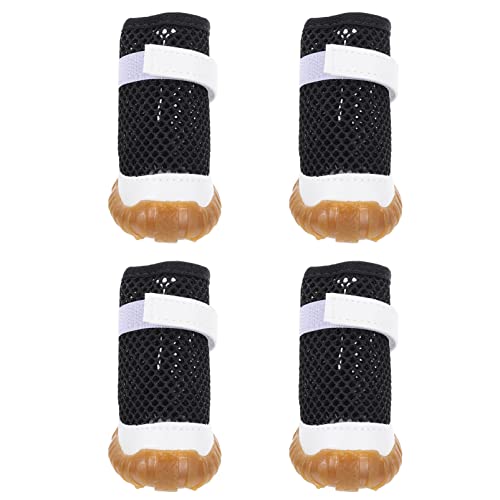 UKCOCO 4 Stück Hundeschuhe für Kleine Hunde Atmungsaktive Sommer Mesh Pfotenabdeckung Pfotenschutz für Drinnen und Draußen Bequeme Hundestiefel für Welpen von UKCOCO
