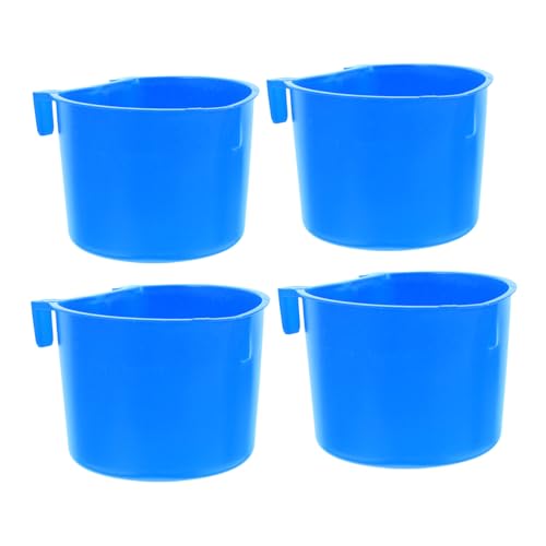 UKCOCO 4 Stück Vogelkäfig -fütterungsschale Welpenwasserschale Tränkenäpfe Für Haustiere Kaninchen Wasserbecher Vogelschalen Aufsteckbare Hundenäpfe Für Kisten Katzennäpfe Sport Blue von UKCOCO