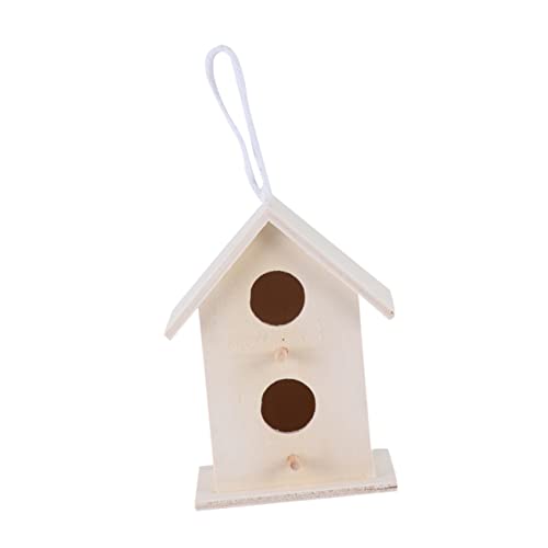 UKCOCO 4 Stück Vogelnest Aus Holz Fairy Garden Bird Nest Hängendes Vogelhaus Auf Der Terrasse Dekorative Vogelhäuser Weihnachtsdekoration Vogelhaus Aus Holz Bambus von UKCOCO