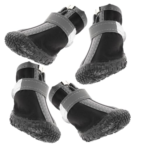 UKCOCO 4Stücke Hundeschuhe Und rutschfest Für Kleine Teiliges Atmungsaktive Pfotenschutzstiefel Mit Verschleißfester Sohle Für Regnerische Und Innenräume von UKCOCO