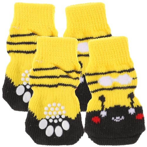 UKCOCO 4Stücke rutschfeste Hundesocken aus Baumwolle Rutsch Pfotenschützer für Waschbare und Atmungsaktive mit Niedlichem Cartoon Design für Winter UKCOCO 4Stücke rutschfeste Hundesocken aus Baumwolle Rutsch Pfotenschützer für Waschbare und Atmungsaktive mit Niedlichem Cartoon Design für Winter von UKCOCO
