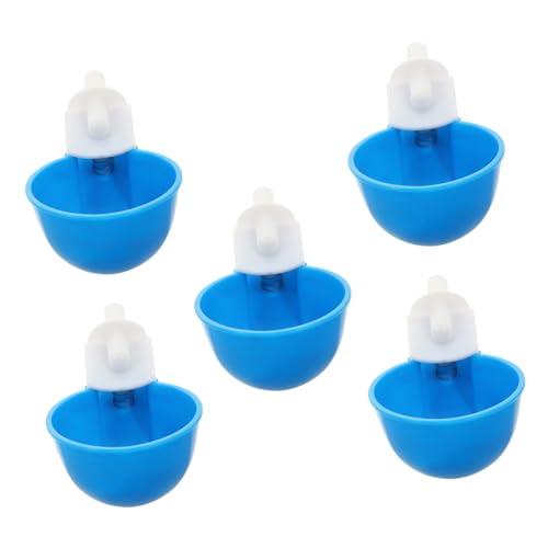 UKCOCO 5 Stück Tränkebecken für Geflügel Hühnerschale Vogeltrinkbecher Wassergläser Pavillon Schwimmbad geflügel tränke Chicken Feeder Multifunktions-Hühnertränke Hühnerfutter sehen Blue von UKCOCO